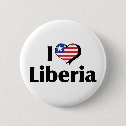 Ik hou van de vlag van Liberia Ronde Button 5,7 Cm (Voorkant)