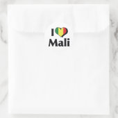 Ik hou van de vlag van Mali Ronde Sticker (Tas)