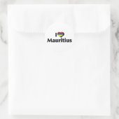 Ik hou van de vlag van Mauritius Ronde Sticker (Tas)
