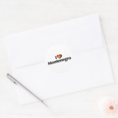 Ik hou van de vlag van Montenegro Ronde Sticker (Envelop)