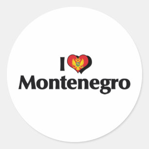 Ik hou van de vlag van Montenegro Ronde Sticker