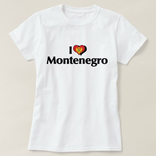 Ik hou van de vlag van Montenegro T-shirt (Design voorkant)