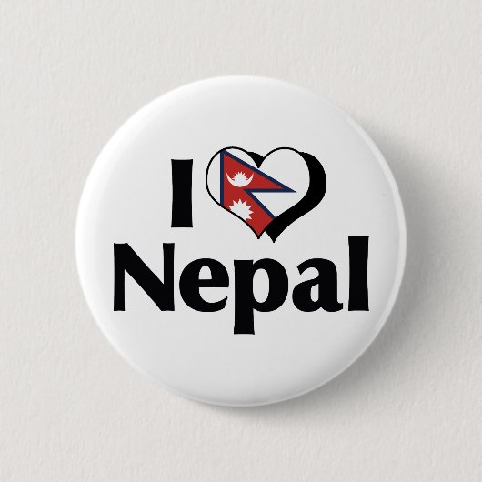 Ik hou van de vlag van Nepal Ronde Button 5,7 Cm (Voorkant)
