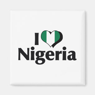 Ik hou van de vlag van Nigeria Magneet