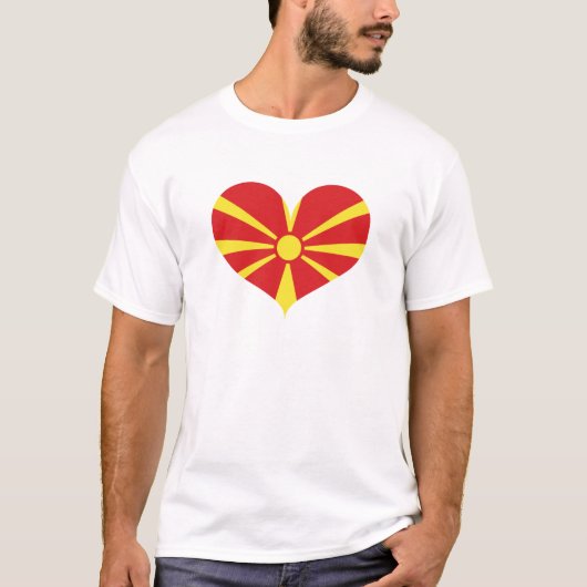 Ik hou van de vlag van Noord-Macedonië T-shirt (Voorkant)