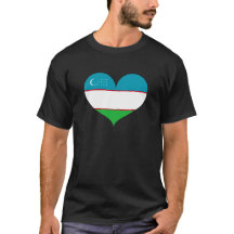 Ik hou van de vlag van Oezbekistan