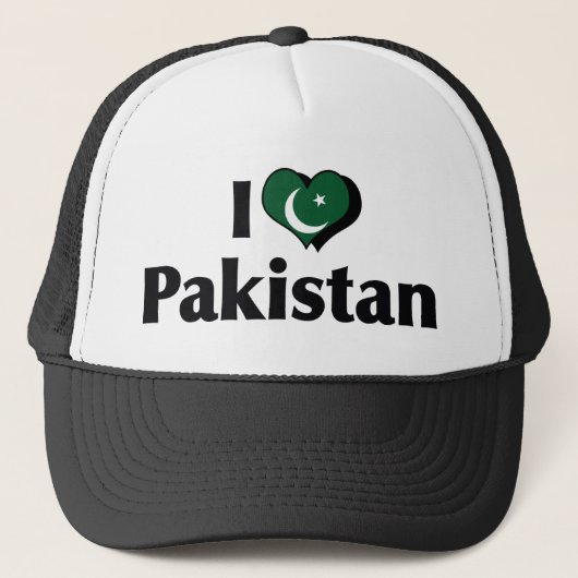 Ik hou van de vlag van Pakistan Trucker Pet (Voorkant)