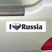 Ik hou van de vlag van Rusland Bumpersticker (Op auto)