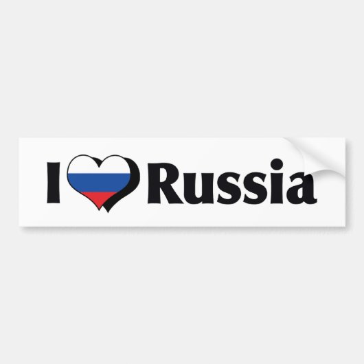 Ik hou van de vlag van Rusland Bumpersticker (Voorkant)