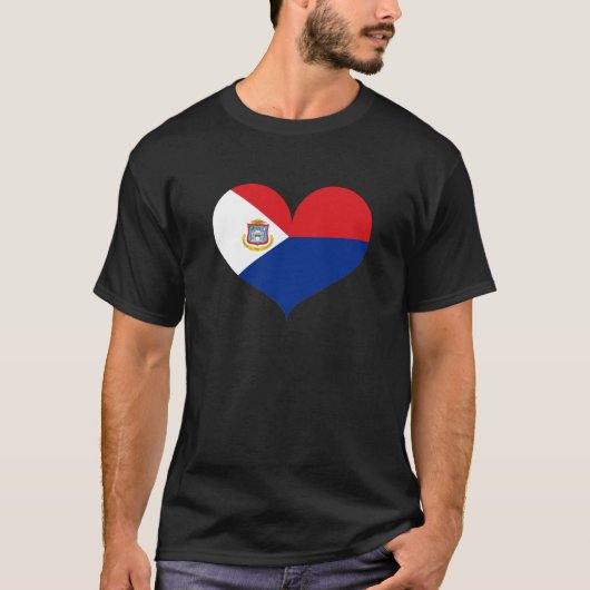 Ik hou van de vlag van Sint Maarten T-shirt (Voorkant)