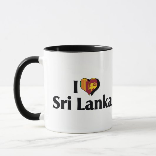 Ik hou van de vlag van Sri Lanka Mok (Links)