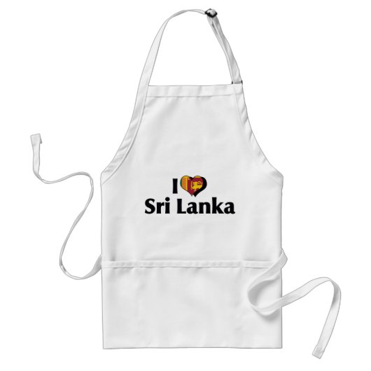 Ik hou van de vlag van Sri Lanka Standaard Schort (Voorkant)