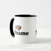 Ik hou van de vlag van Suriname Mok (Voorkant links)