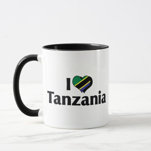 Ik hou van de vlag van Tanzania Mok (Links)