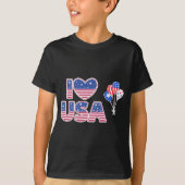 Ik hou van de VS - Hart van de patriottische Ameri T-shirt (Voorkant)