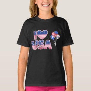 Ik hou van de VS - Patriottische Amerikaanse vlag T-shirt