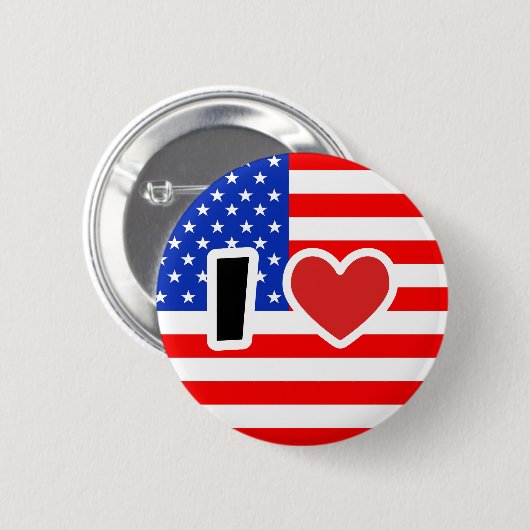 Ik hou van de VS Ronde Button 5,7 Cm (Voorkant /achterkant)