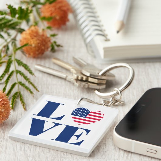 Ik hou van de VS Sleutelhanger (Voorkant Rechts)