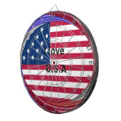 Ik hou van de VS-werveling: Patriottisch hartkunst Dartbord (Voorkant Rechts)
