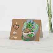 Ik hou van de warme Coaco Baby Dragon Kerstmis Mok Feestdagen Kaart (Voorkant)