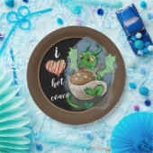 Ik hou van de warme Coaco Baby Dragon Kerstmis Papieren Bordje (Feest)