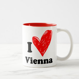 Ik hou van de Wenen Mok met tweetone koffie