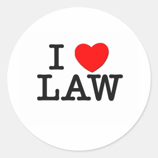 Ik hou van de wet ronde sticker (Voorkant)