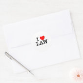 Ik hou van de wet ronde sticker (Envelop)