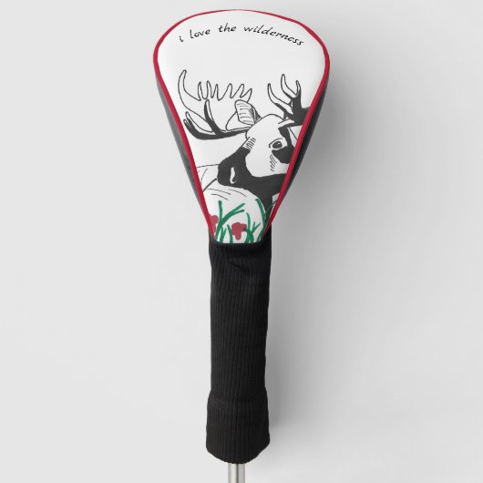 Ik hou van de wilde natuur Rustic Wildflower Moose Golfheadcover (Voorkant)