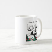 Ik hou van de wilde natuur Rustic Wildflower Moose Koffiemok (Voorkant rechts)