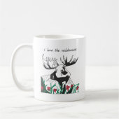 Ik hou van de wilde natuur Rustic Wildflower Moose Koffiemok (Links)