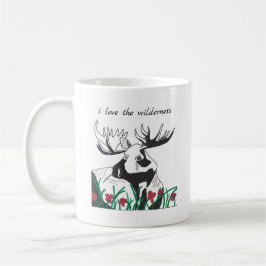 Ik hou van de wilde natuur Rustic Wildflower Moose Koffiemok