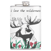 Ik hou van de wildernis dier herten eland heupfles (Voorkant)