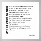 Ik hou van de winnaar, al die tijd, poëzie poster (Voorkant)