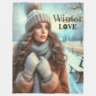 Ik hou van de winter fleece deken