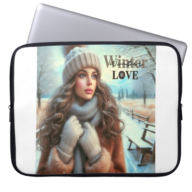 Ik hou van de winter laptop sleeve (Voorkant)