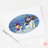 Ik hou van de winter! ovale sticker (Envelop)