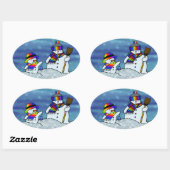 Ik hou van de winter! ovale sticker (Vel)