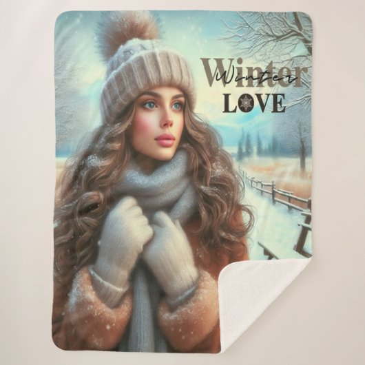 Ik hou van de winter sherpa deken (Voorkant)