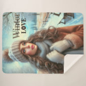 Ik hou van de winter sherpa deken (Voorkant (horizontaal))