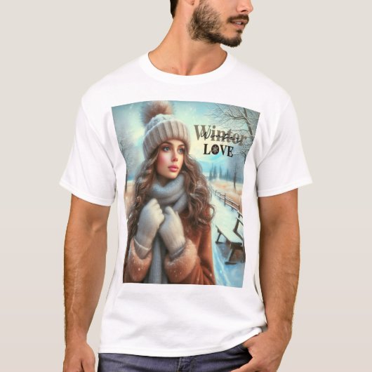 Ik hou van de winter t-shirt (Voorkant)