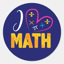 Ik hou van de Wiskunde school Ronde Sticker