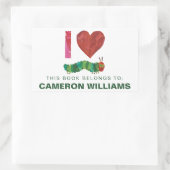 Ik hou van de zeer hongerige rups | Boekplaat Rechthoekige Sticker (Tas)