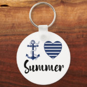 Ik hou van de zomer, de anker en het hart sleutelhanger (Voorkant)