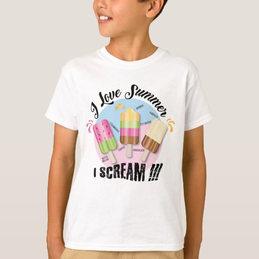 Ik hou van de zomer - ik schreeuw!! t-shirt (Voorkant)