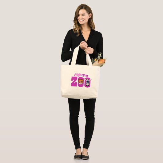 Ik hou van de Zoo Grote Tote Bag (Voorkant (model))