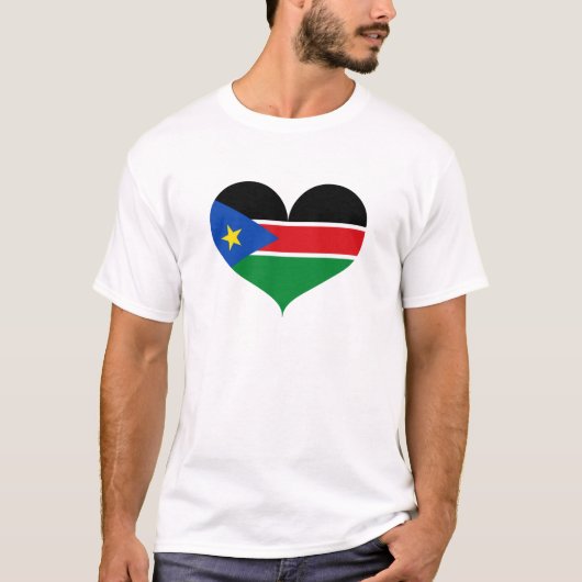 Ik hou van de Zuid-Soedan vlag T-shirt (Voorkant)