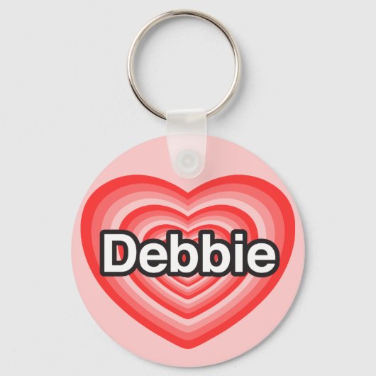 Ik hou van Debbie. Ik hou van je Debbie. Hart Sleutelhanger (Voorkant)
