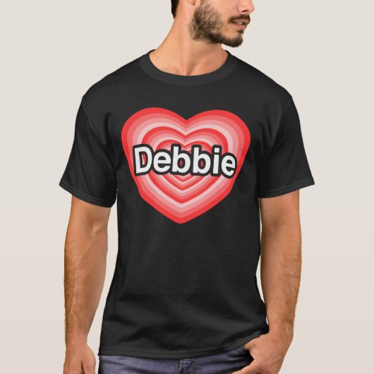 Ik hou van Debbie. Ik hou van je Debbie. Hart T-shirt (Voorkant)