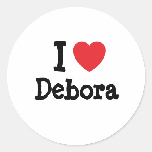 Ik hou van Debora hart T-shirt Ronde Sticker (Voorkant)